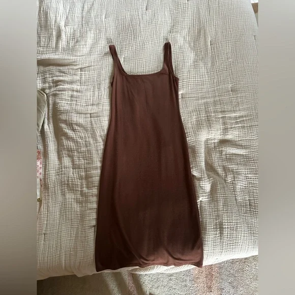 Reformation Brown Square Neck Bodycon Dress XS - Picture 3 of 10